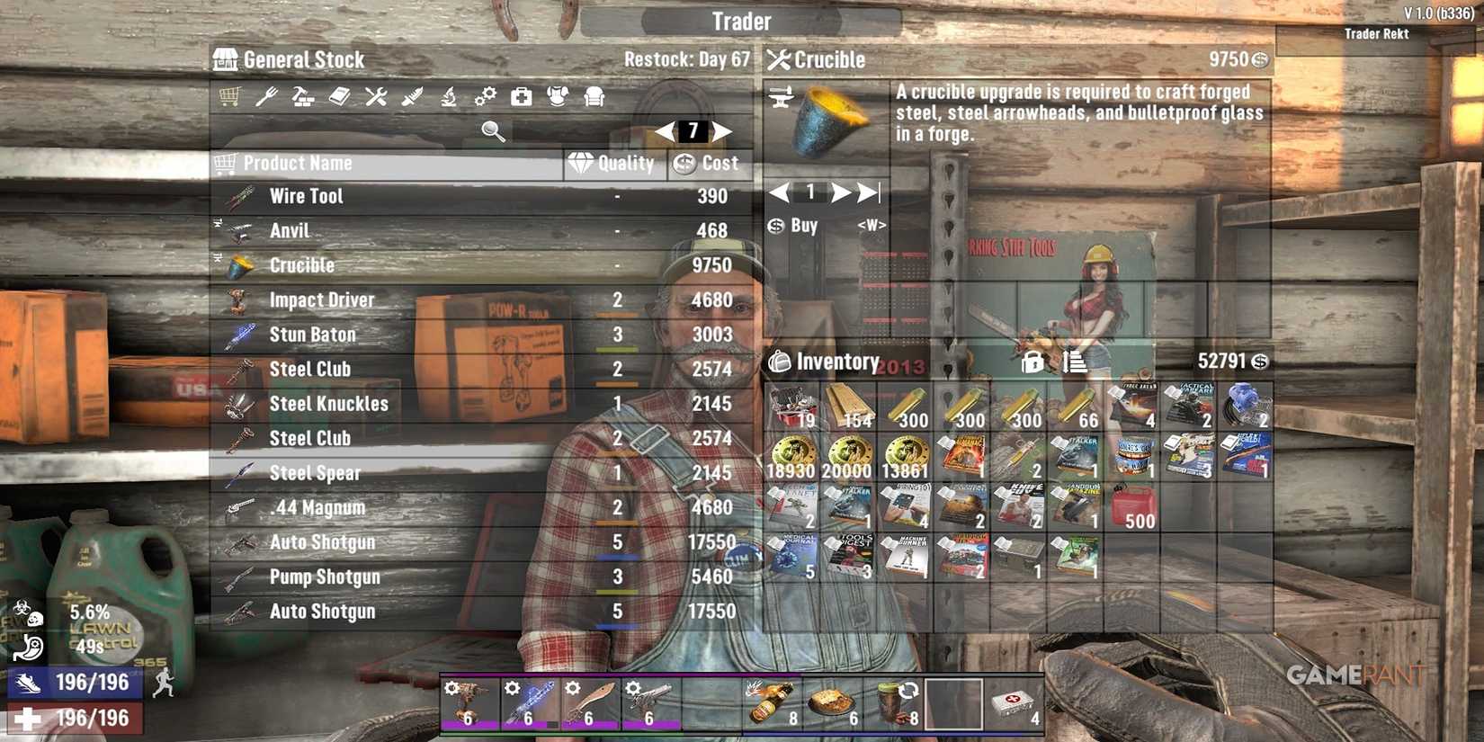 A Trader Selling A Crucible In 7 Days To Die