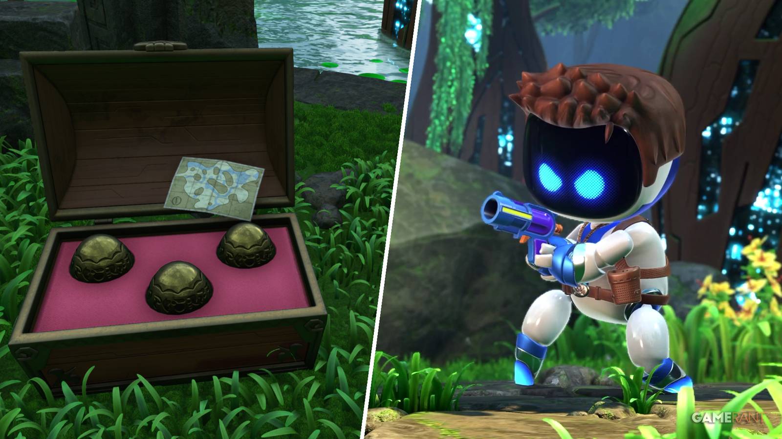 The three egg artefacts in the Dude Raiding stage of Astro Bot