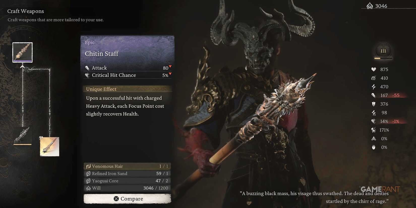 Black Myth Wukong Chitin Staff