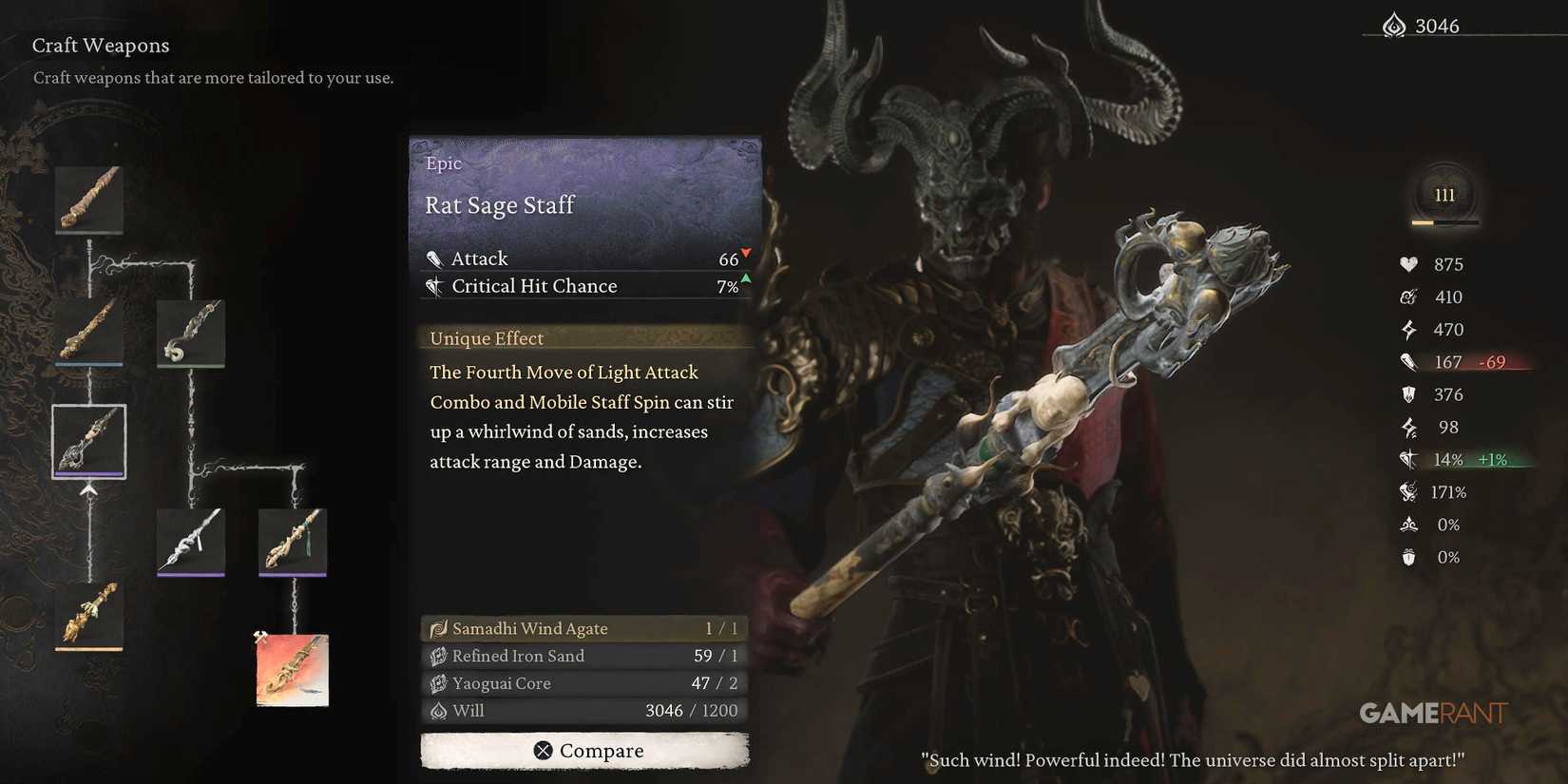 Black Myth Wukong Rat Sage Staff