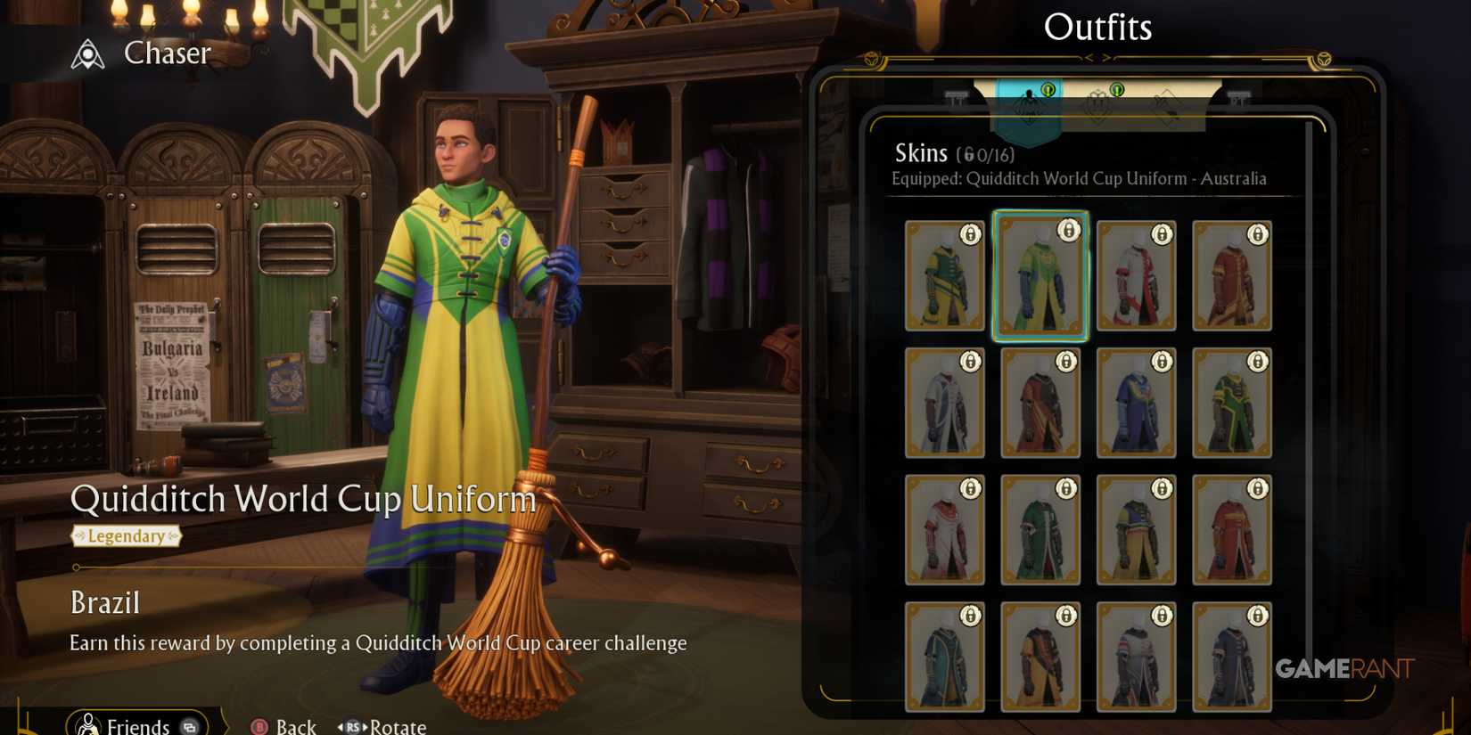 Brazil vibrant yellow and green, a standout among the best uniforms in Quidditch Champions