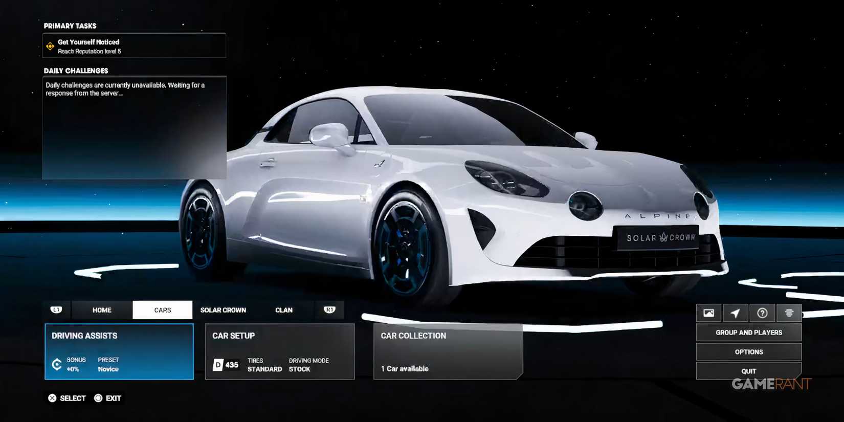 Car Setup unlimited Solar Crown tips and tricks begginers