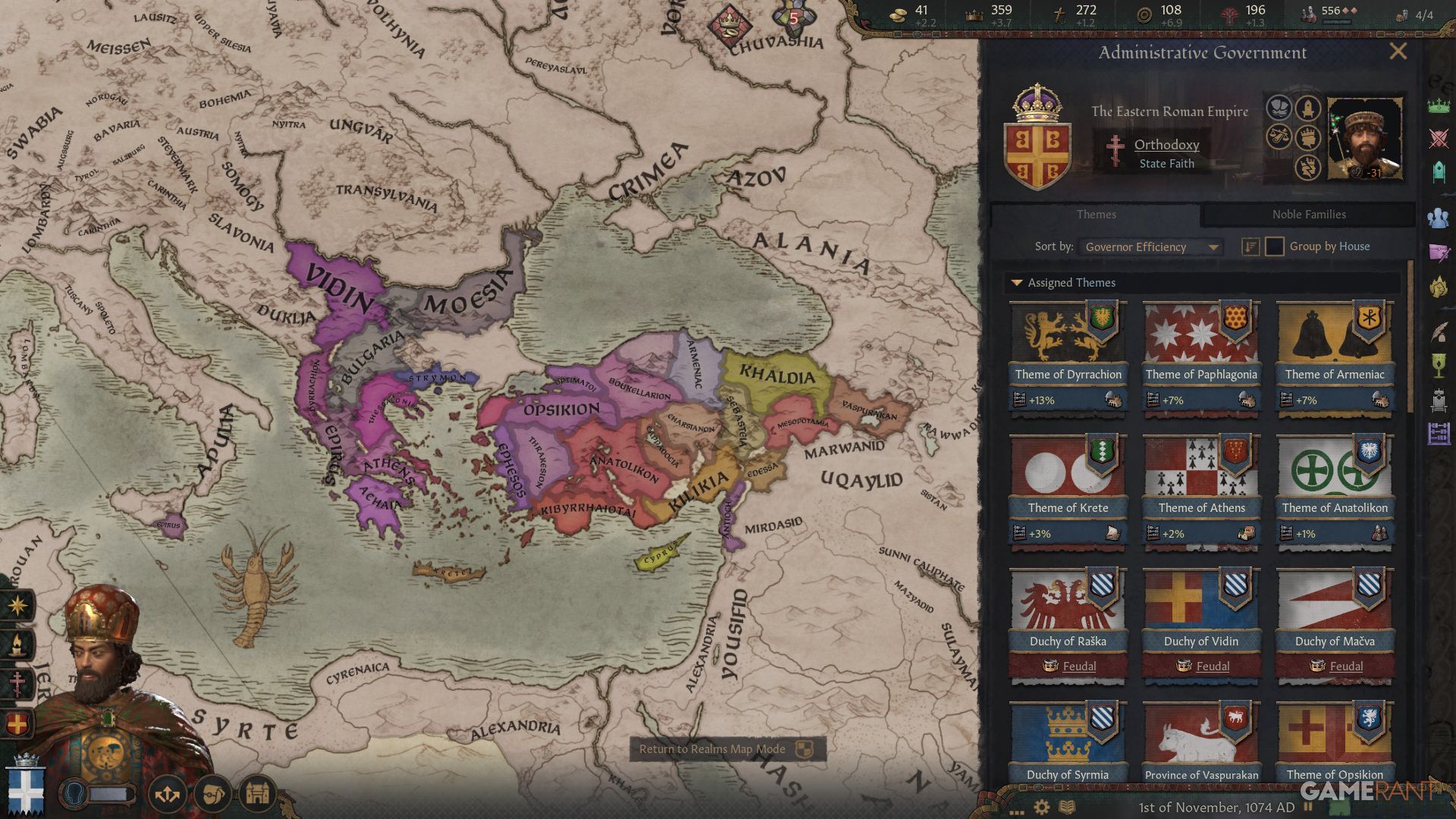 Crusader Kings 3 Roads To Power Byzantine Empire Themes Map