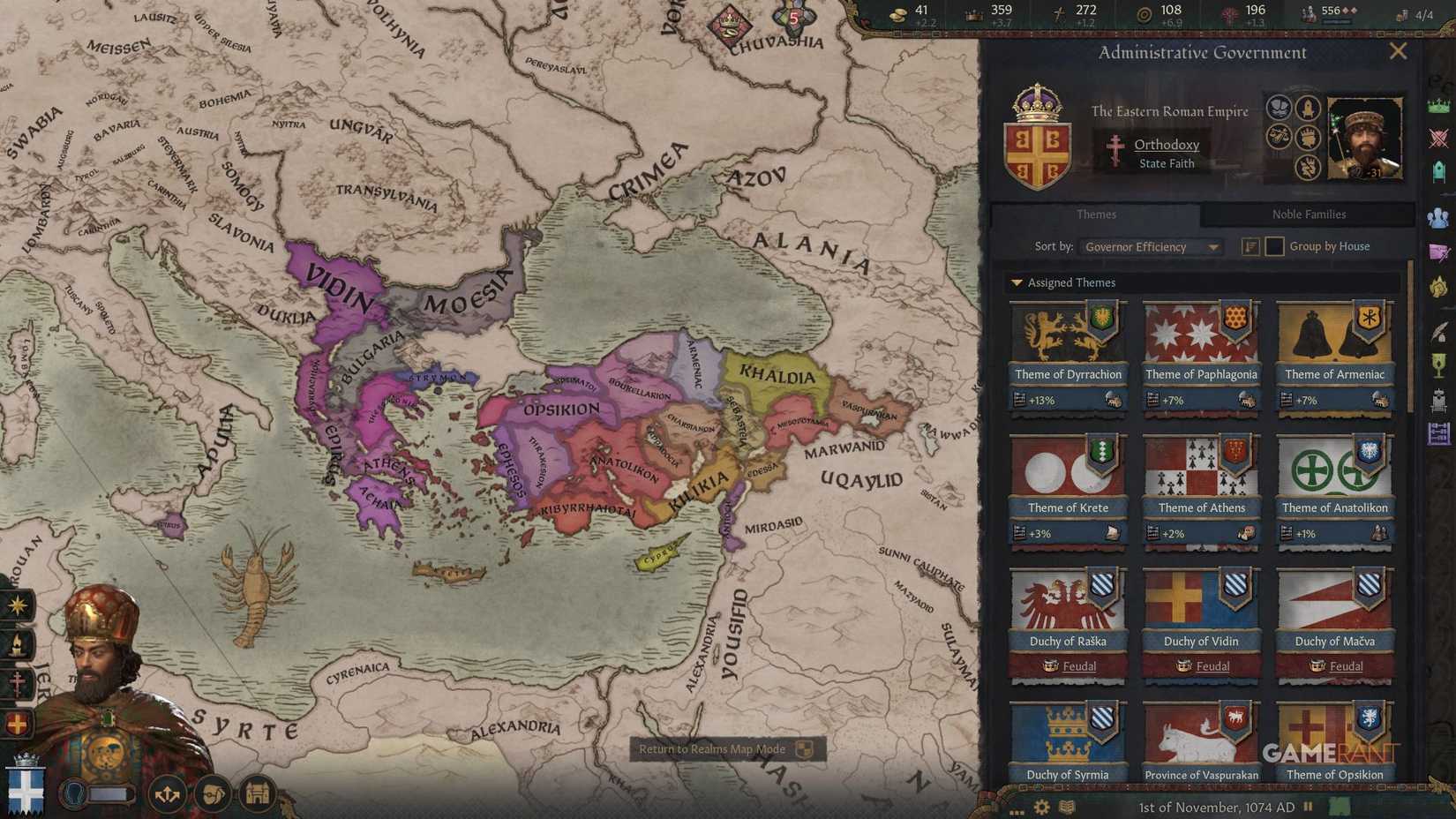 Crusader Kings 3 Roads To Power Byzantine Empire Themes Map
