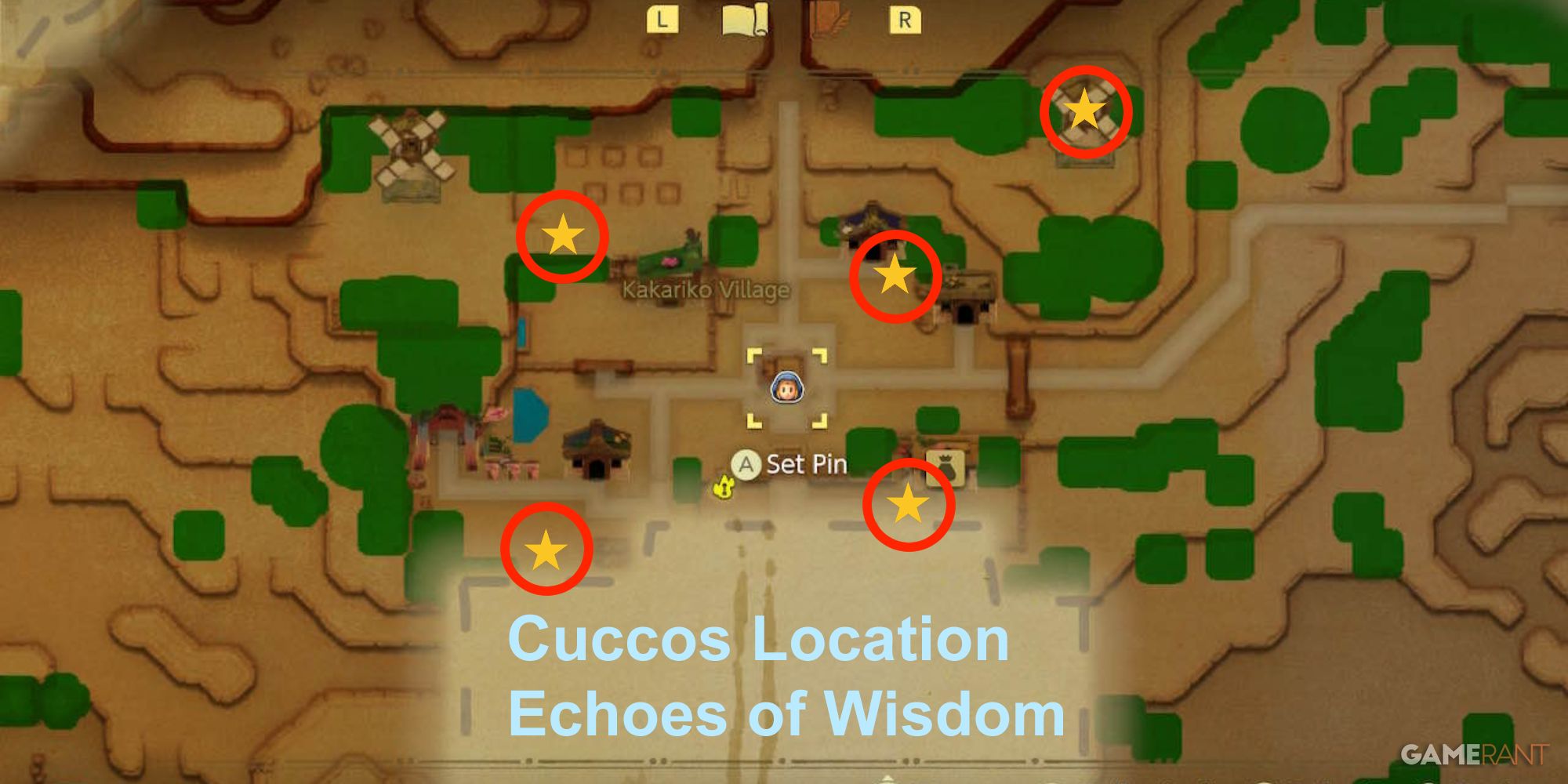 Cuco's location in Loose Echoes of Wisdom Zelda