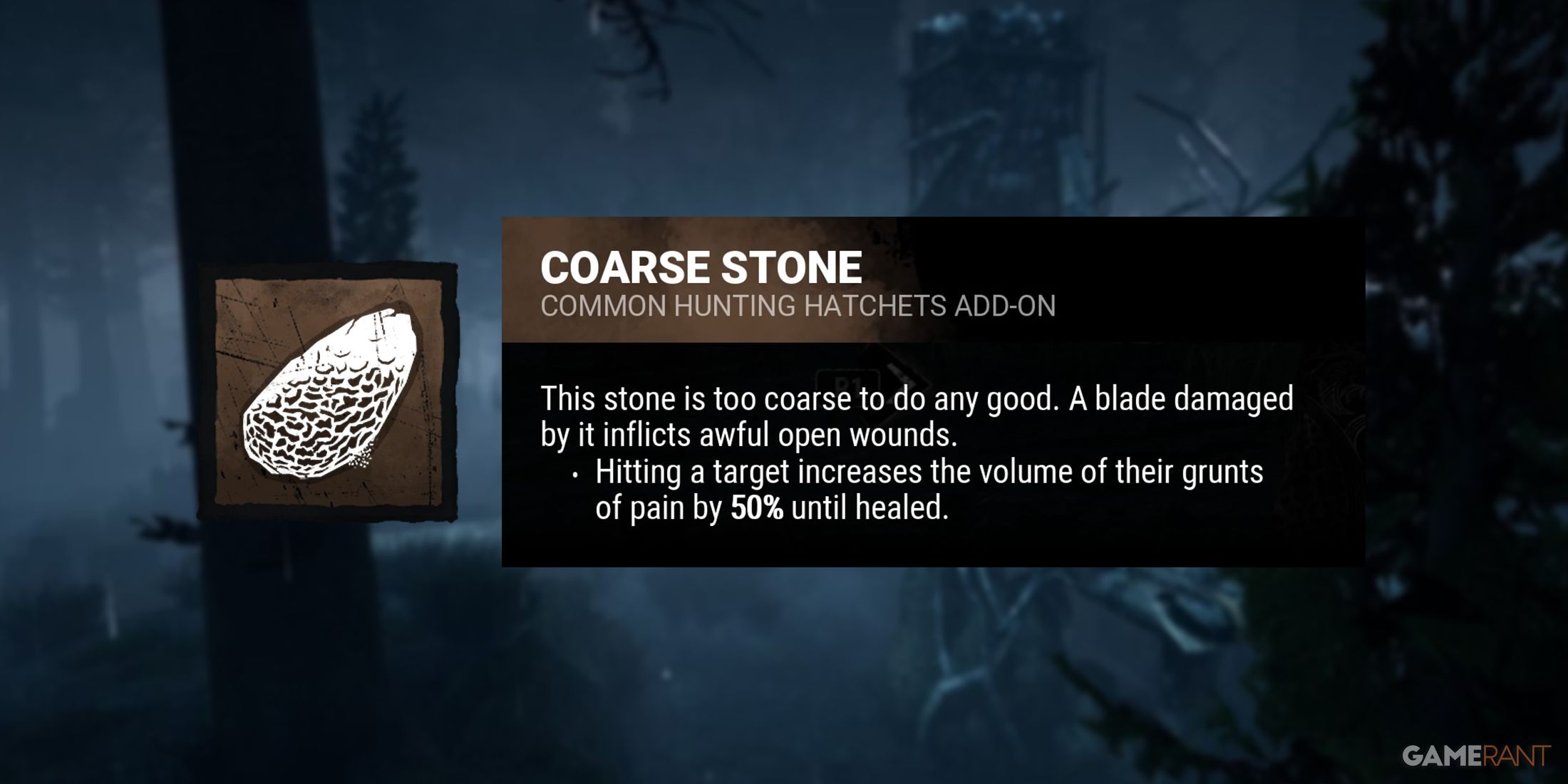 dead by daylight the huntress add-on coarse stone