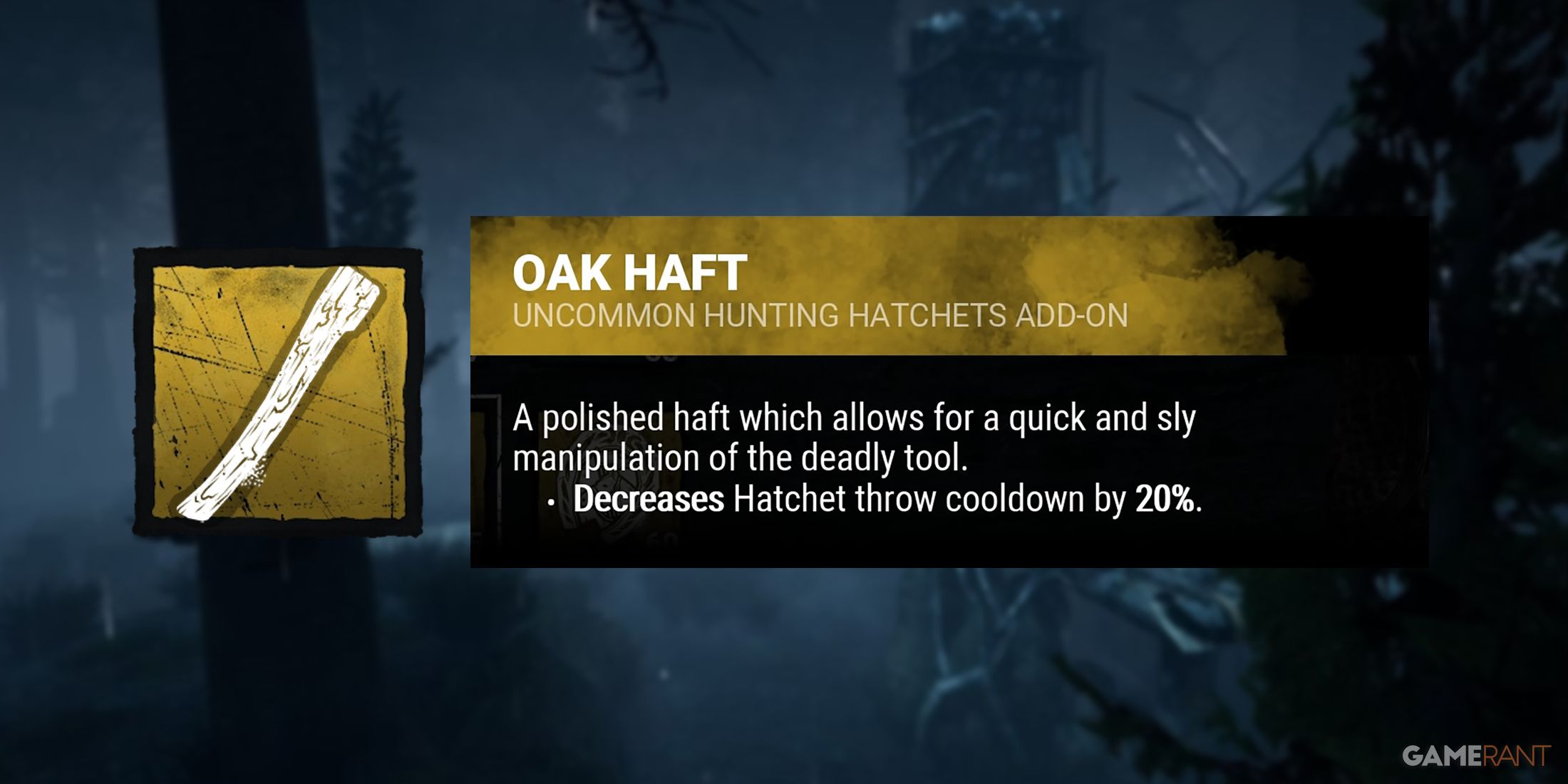 dead by daylight the huntress add-on oak haft