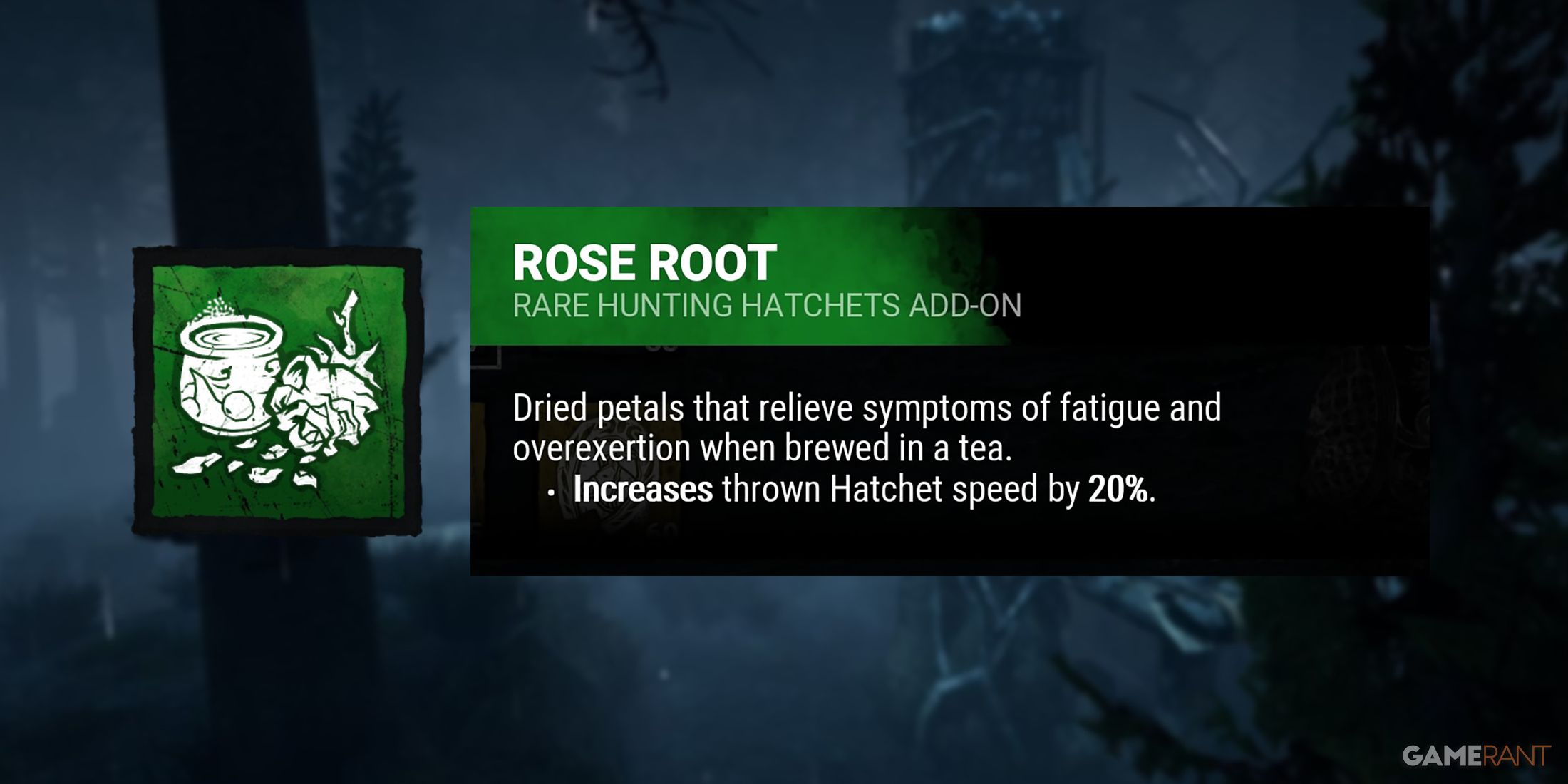 dead by daylight the huntress add-on rose root