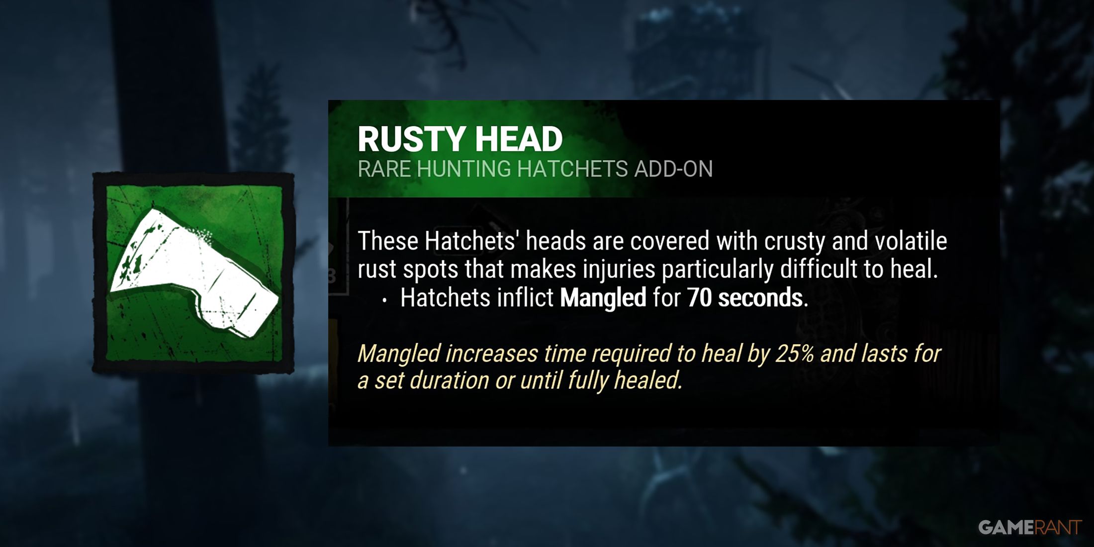 dead by daylight the huntress add-on rusty head