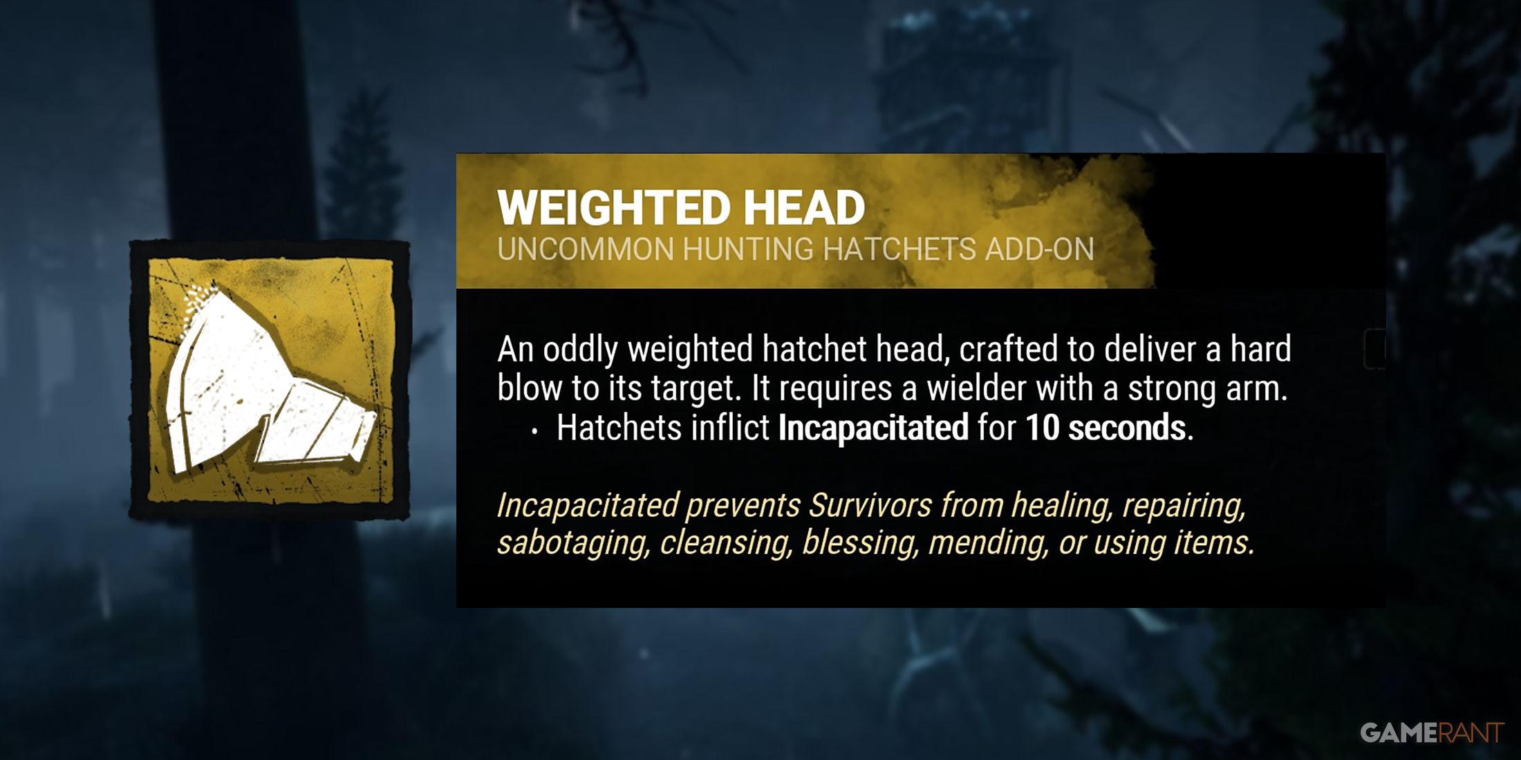 dead by daylight the huntress add-on weighted head