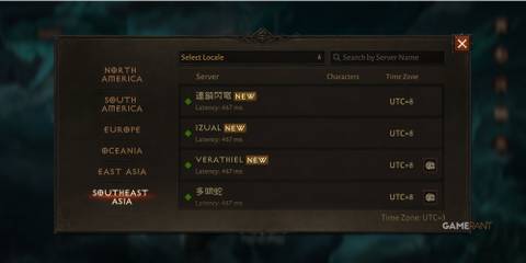 the server change screen in diablo immortal.