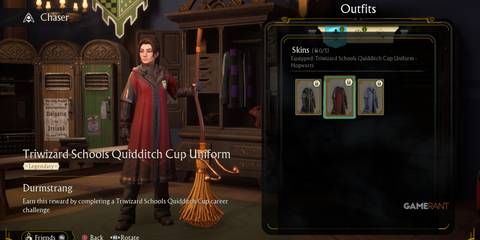 Durmstrang strong red and black design, one of the best uniforms in Quidditch Champions