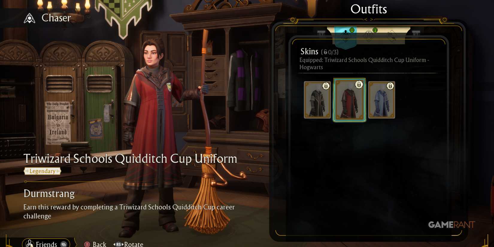 Durmstrang strong red and black design, one of the best uniforms in Quidditch Champions