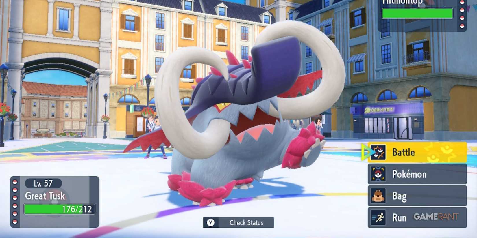 Great Tusk In Battle In Pokémon Violet