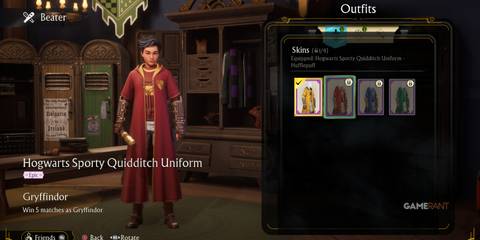 Gryffindor sporty red uniform, one of the best Quidditch Champions uniforms for Hogwarts houses