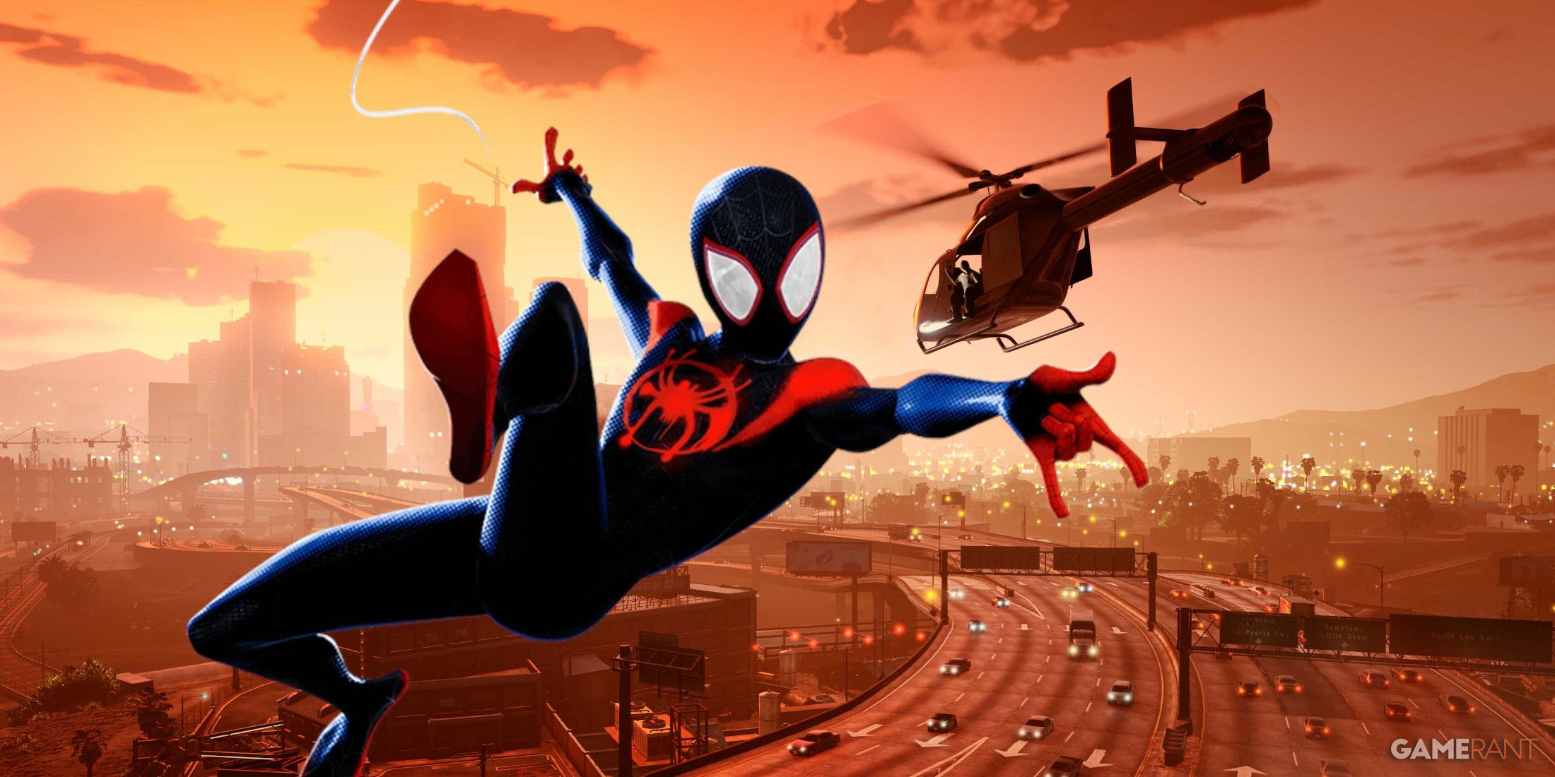 El fallo de GTA Online parece sacado de las películas de Spider-Verse