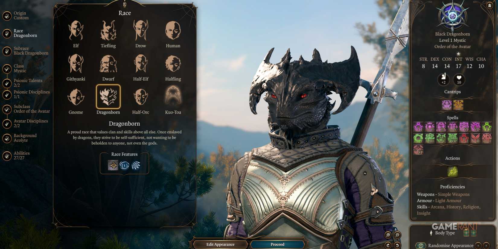 he Dragonborn race reimagined with new abilities and features in the 'Dragonborn Reimagined' mod