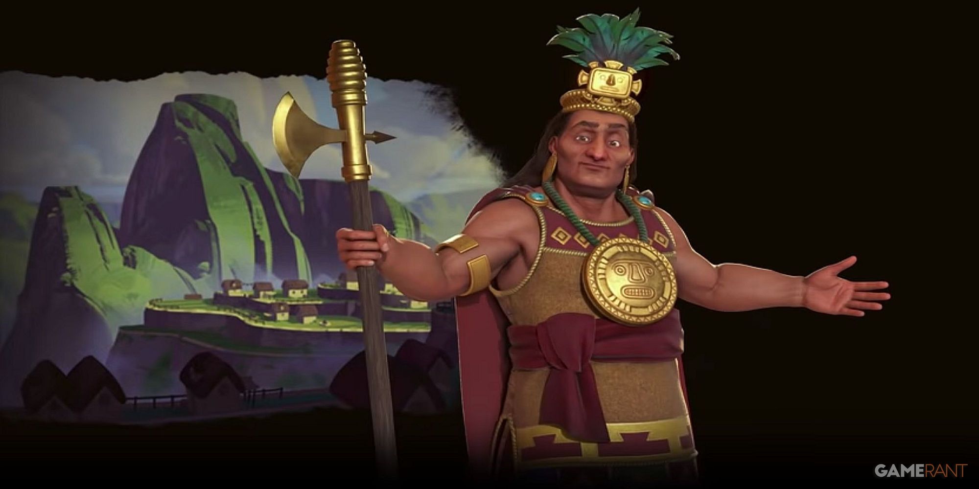 The Incan leader Pachacuti from Civilization 6