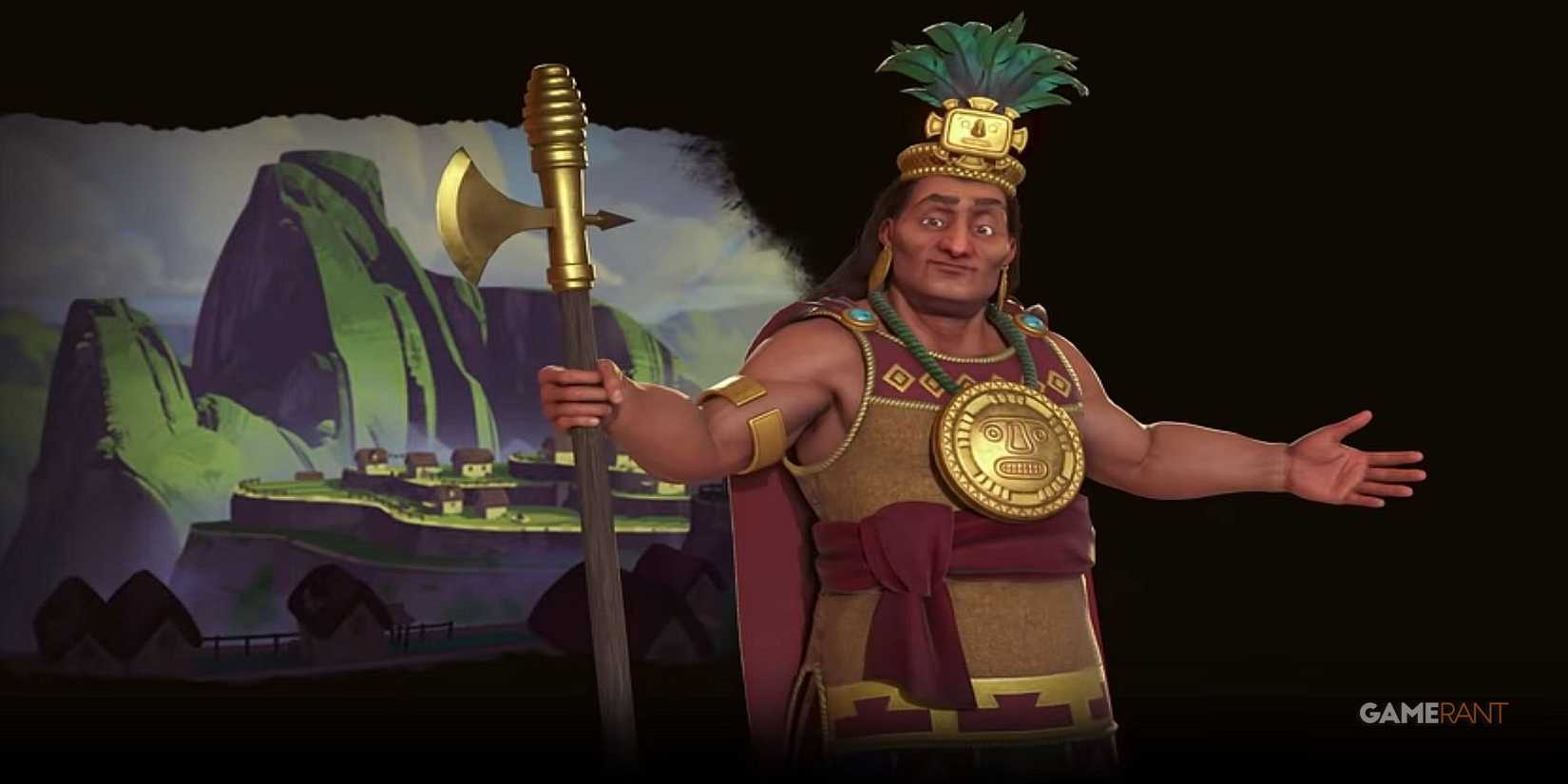 The Incan leader Pachacuti from Civilization 6
