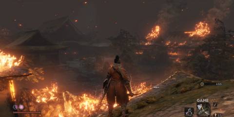 7 Linear Games That Feel Like an Open World Sekiro stands on a burning building