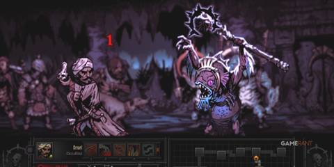 Darkest Dungeon - Player battles with a fish monster