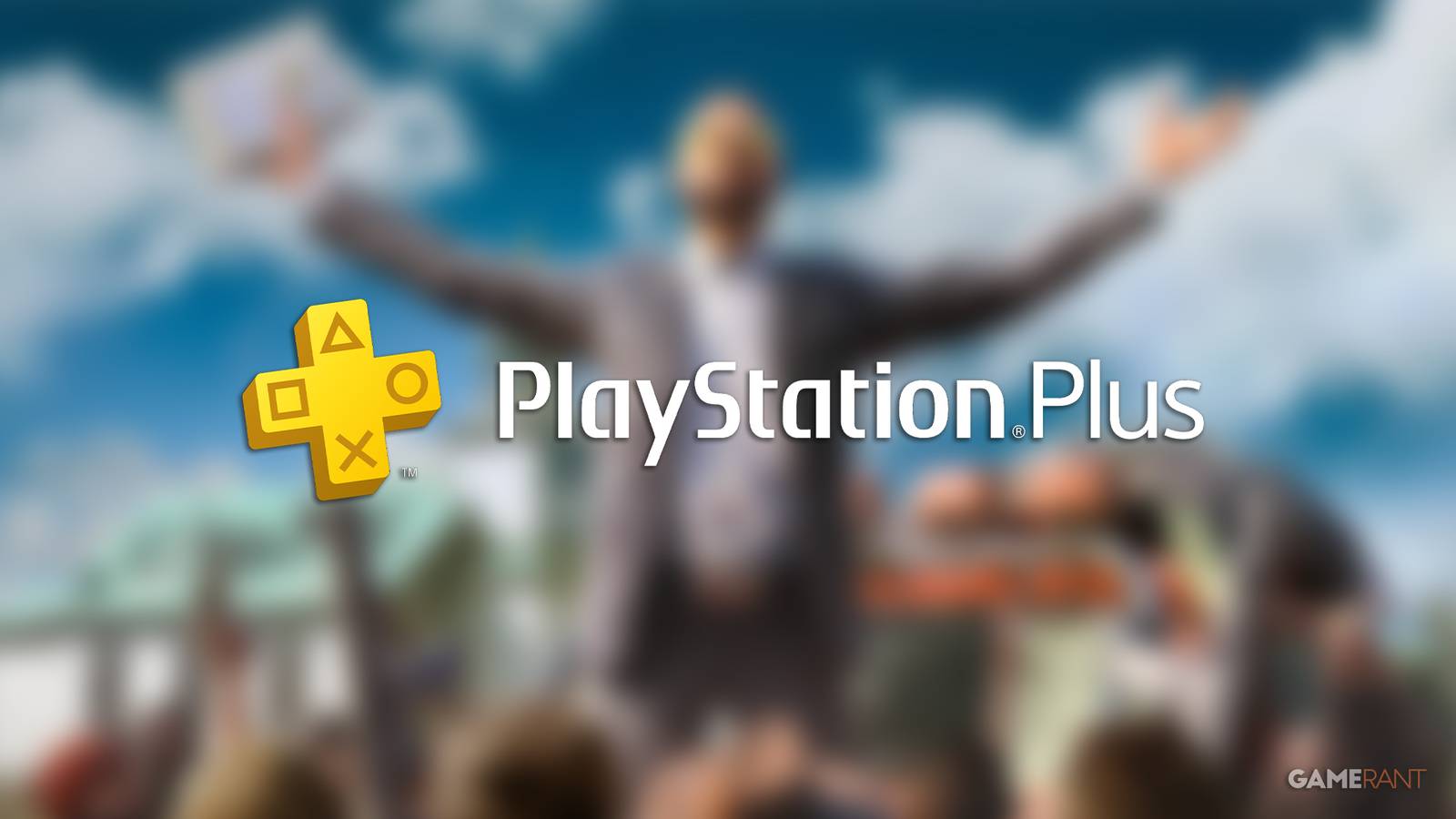 PS Plus logo with Far Cry 5 background