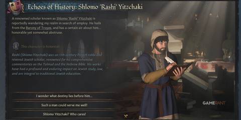 Shlomo Yitzchaki, Jewish scholar, in Echoes of History in Crusader Kings 3