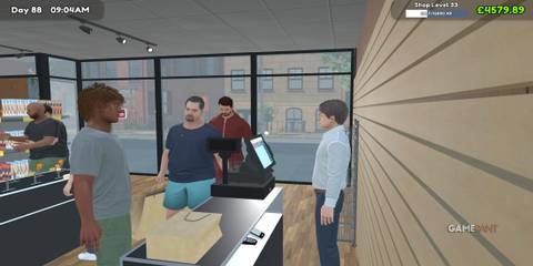 Staff Member Serving Customers