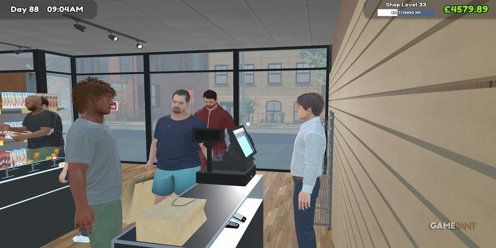 Staff Member Serving Customers