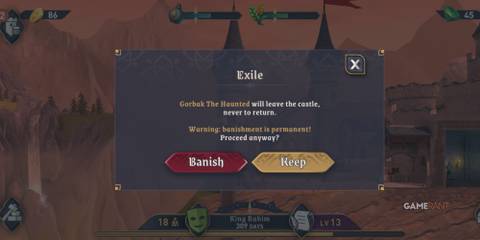 the banishment notice in the elder scrolls castles.