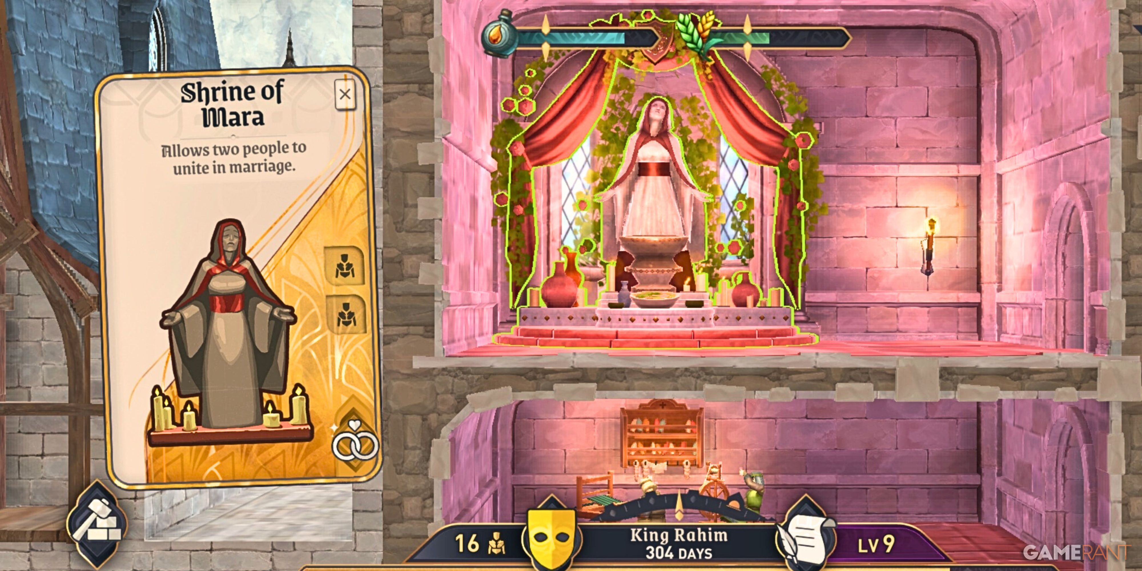 the shrine of mara in the elder scrolls castles.