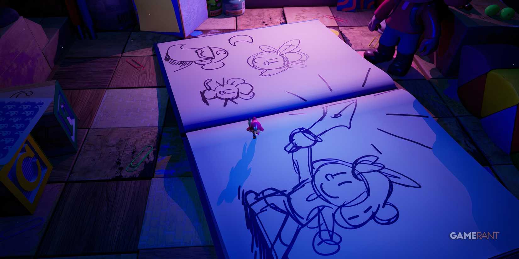 the plucky squire 3d sketches with light and shadows