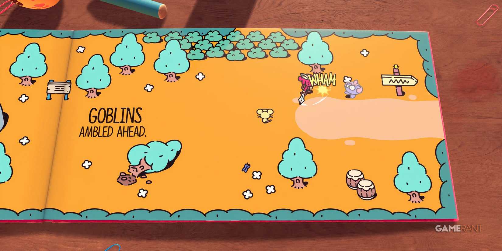 the plucky squire ocean field wham combat