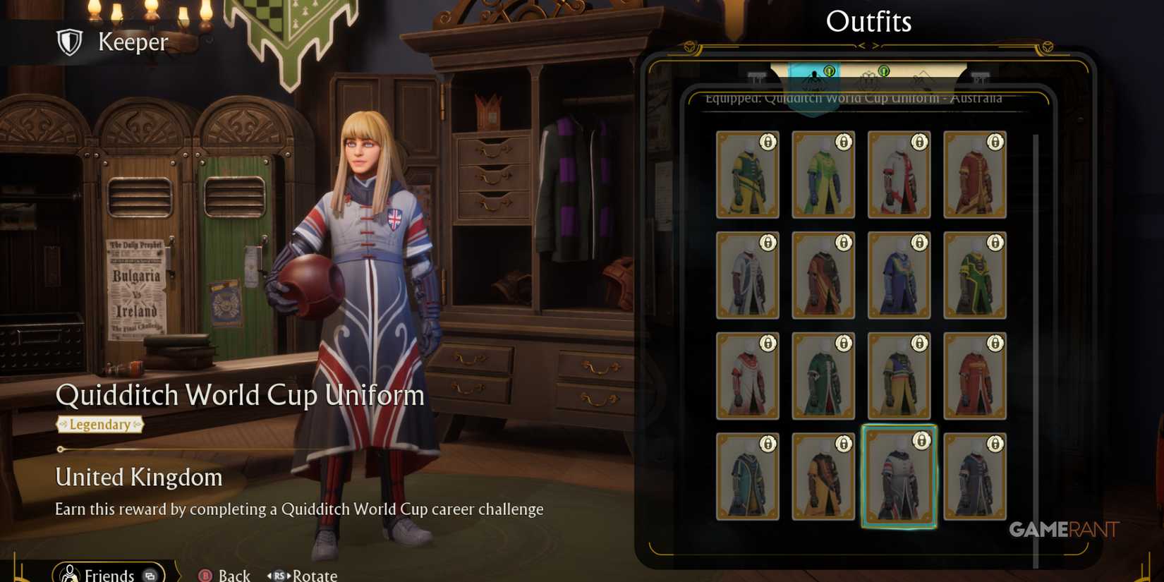 United Kingdom stylish red, white, and blue, listed as one of the best uniforms in Quidditch Champions