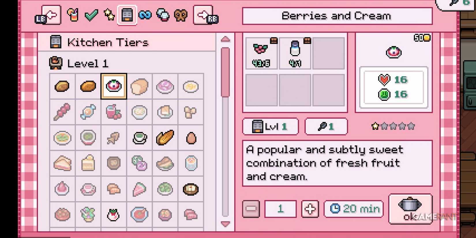 The Berries and Cream recipe in Fields of Mistria