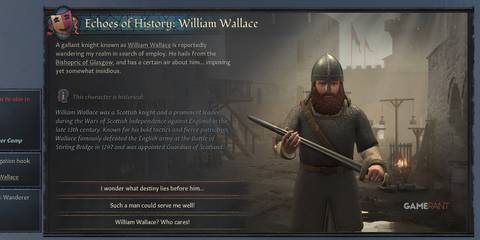 William Wallace, Scottish knight, in Echoes of History in Crusader Kings 3