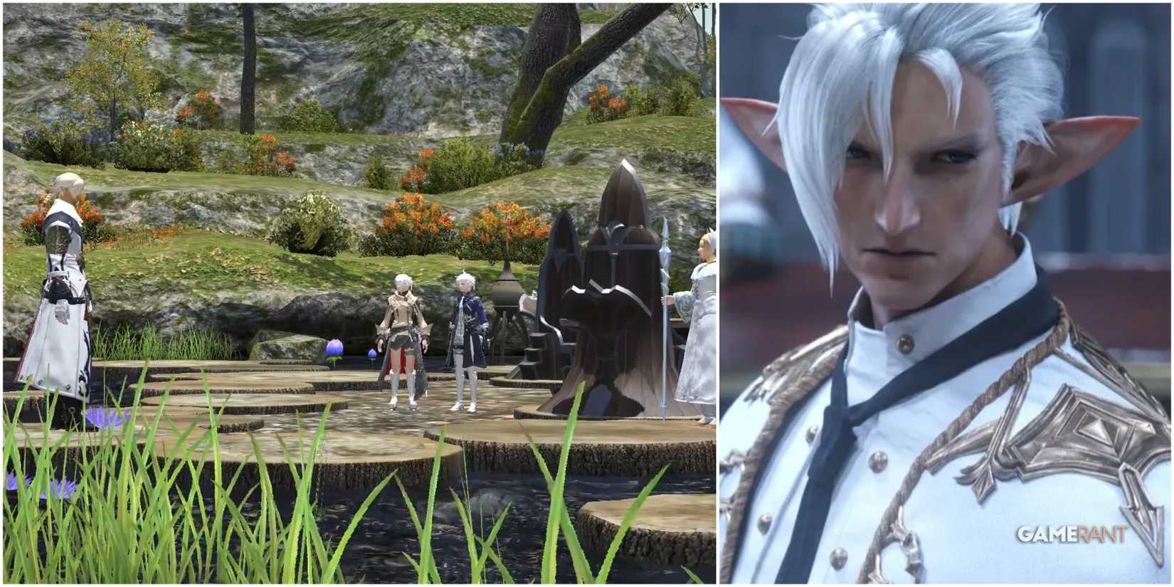A Collage Of Stills & Key Art Of Fourchenault Leveilleur From Final Fantasy XIV