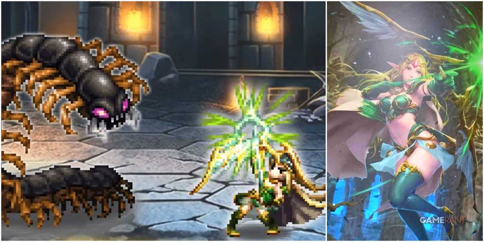 A Collage Of Stills & Key Art Of Lunera From Final Fantasy Brave Exodus