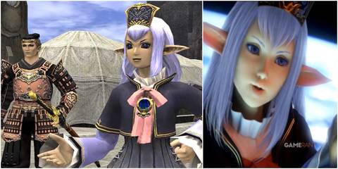 A Collage Of Stills & Key Art Of Prishe From Final Fantasy XI