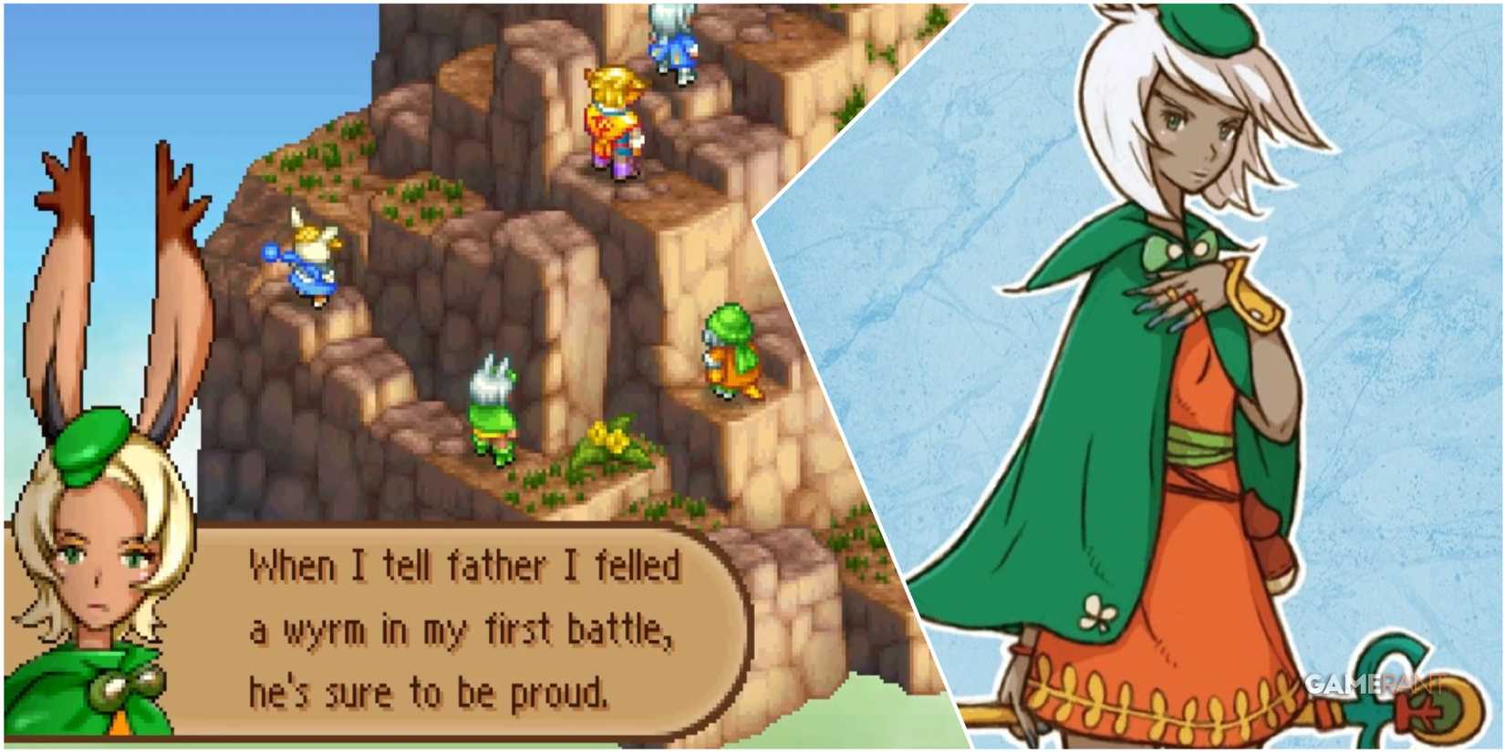 A Collage Showing Game Stills & Key Art Of Syrenead From Final Fantasy Tactics Advance 2