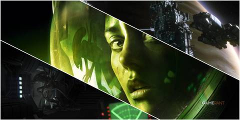 A Collage Showing Key Art & Key Frames From Alien Isolation