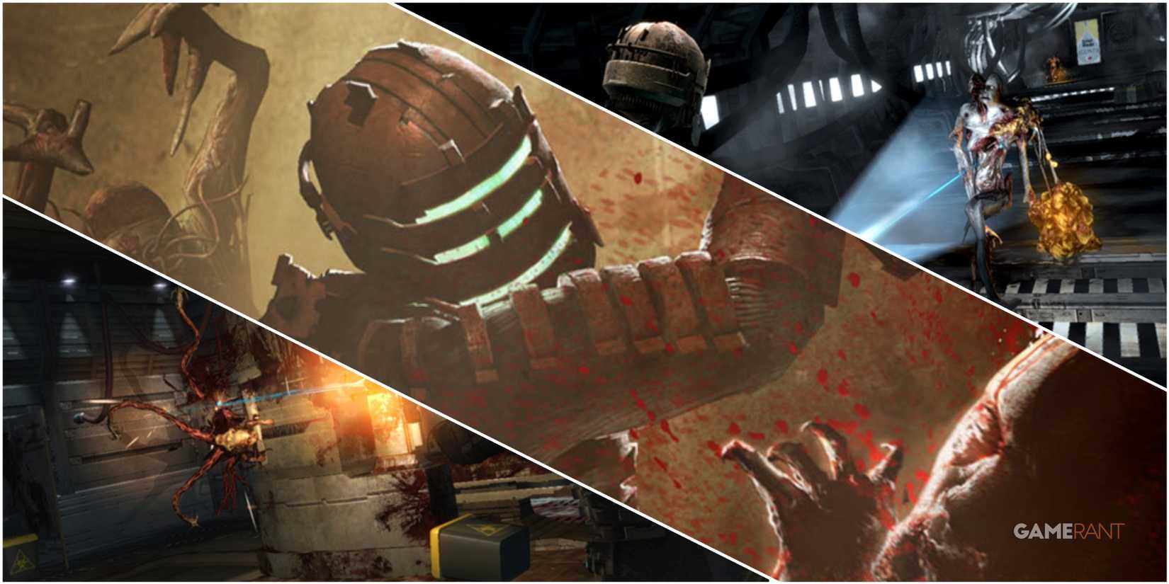 A Collage Showing Key Art & Key Frames Of Enemies From Dead Space