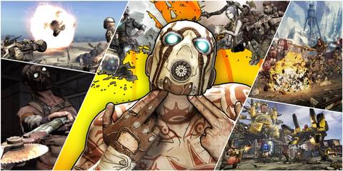 A Collage Showing Key Frames & Key Art Of Enemies From Borderlands & Borderlands 2