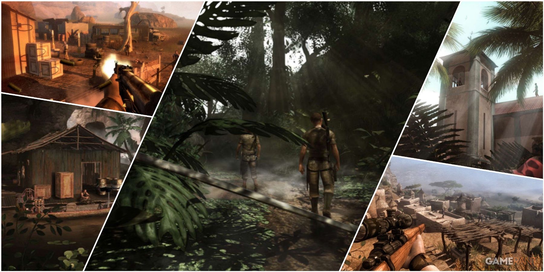 A Collage Showing Key Frames Of Enemies From Far Cry 2