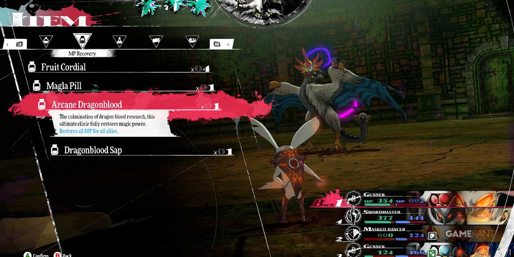 Arcane Dragonblood restores all MP for all allies in Metaphor ReFantazio