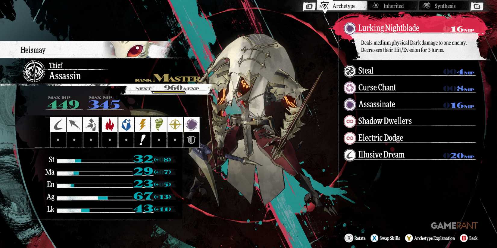 Assassin, one of the best archetypes for Heismay in Metaphor ReFantazio