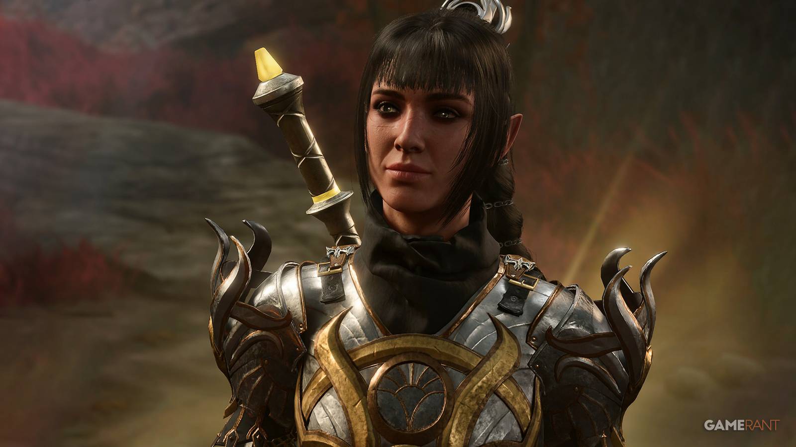 Baldur's Gate 3 Shadowheart in armor smiling 2x1 screenshot