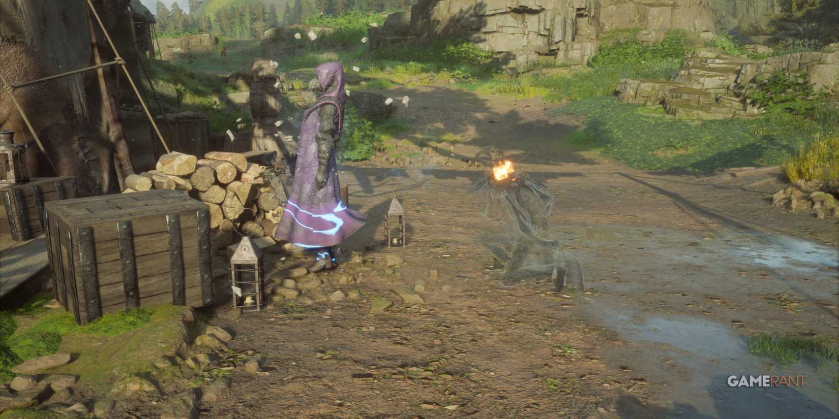 Using Petrificus Totalus in Hogwarts Legacy build, freezing enemy completely to neutralize them