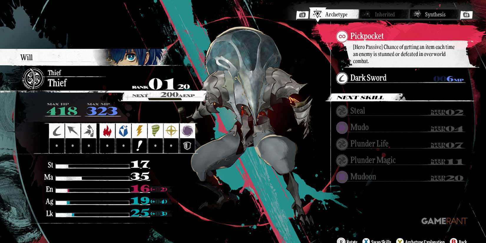 Chance to get items when enemies are stunned or defeated in overworld combat in Metaphor ReFantazio