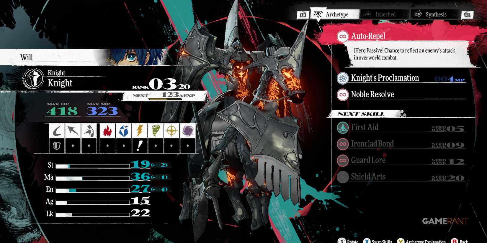 Chance to reflect enemy attacks in overworld combat in Metaphor ReFantazio